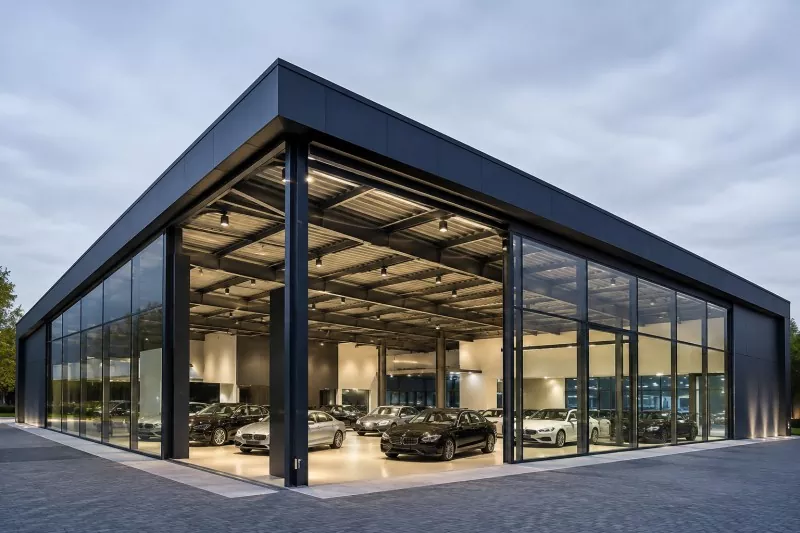 Steel Frame Car Pêşangeha Avakirina